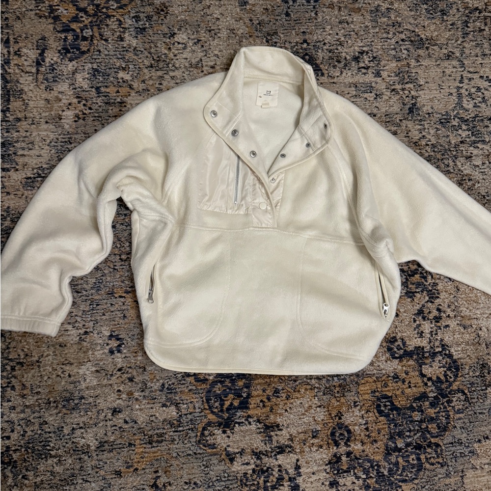 Thread & Supply Cream Cowl Neck Cropped Sweater Med
